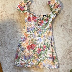 Bershka Floral Mini Dress - Multicolor